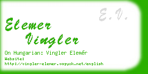 elemer vingler business card