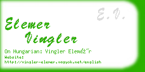 elemer vingler business card